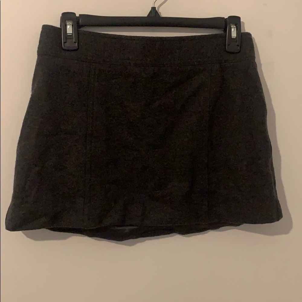 Theory gray wool mini skirt